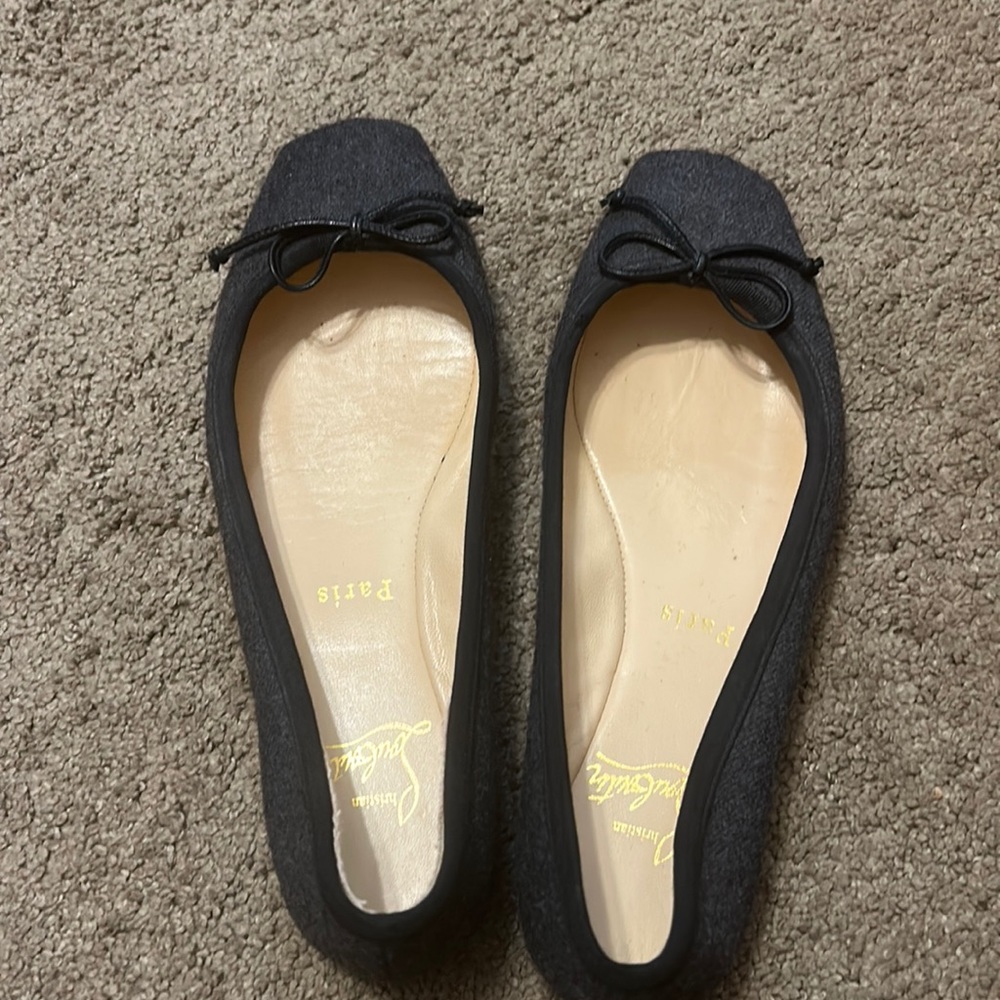 Christian Louboutin grey ballet flats 37 1/2